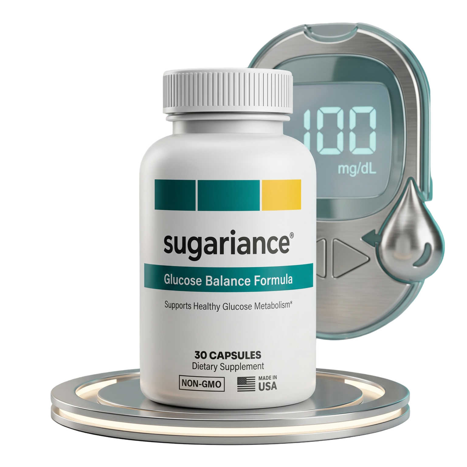 Sugariance natural daily metabolic and blood sugar wellness supplement bottle