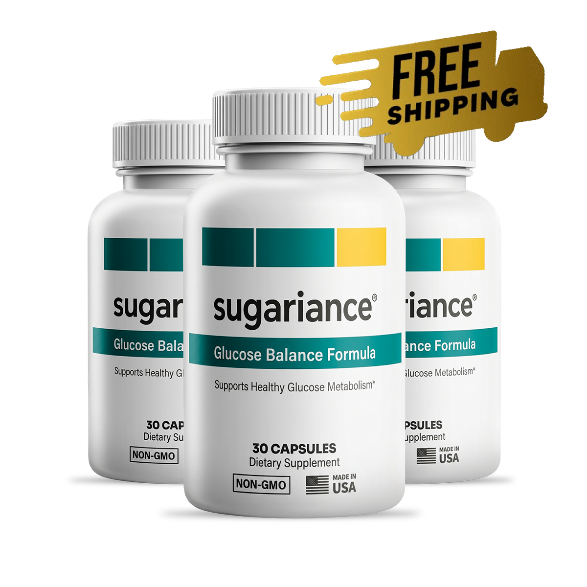 3 Bottles of Sugariance daily metabolic wellness and healthy blood sugar support formula
