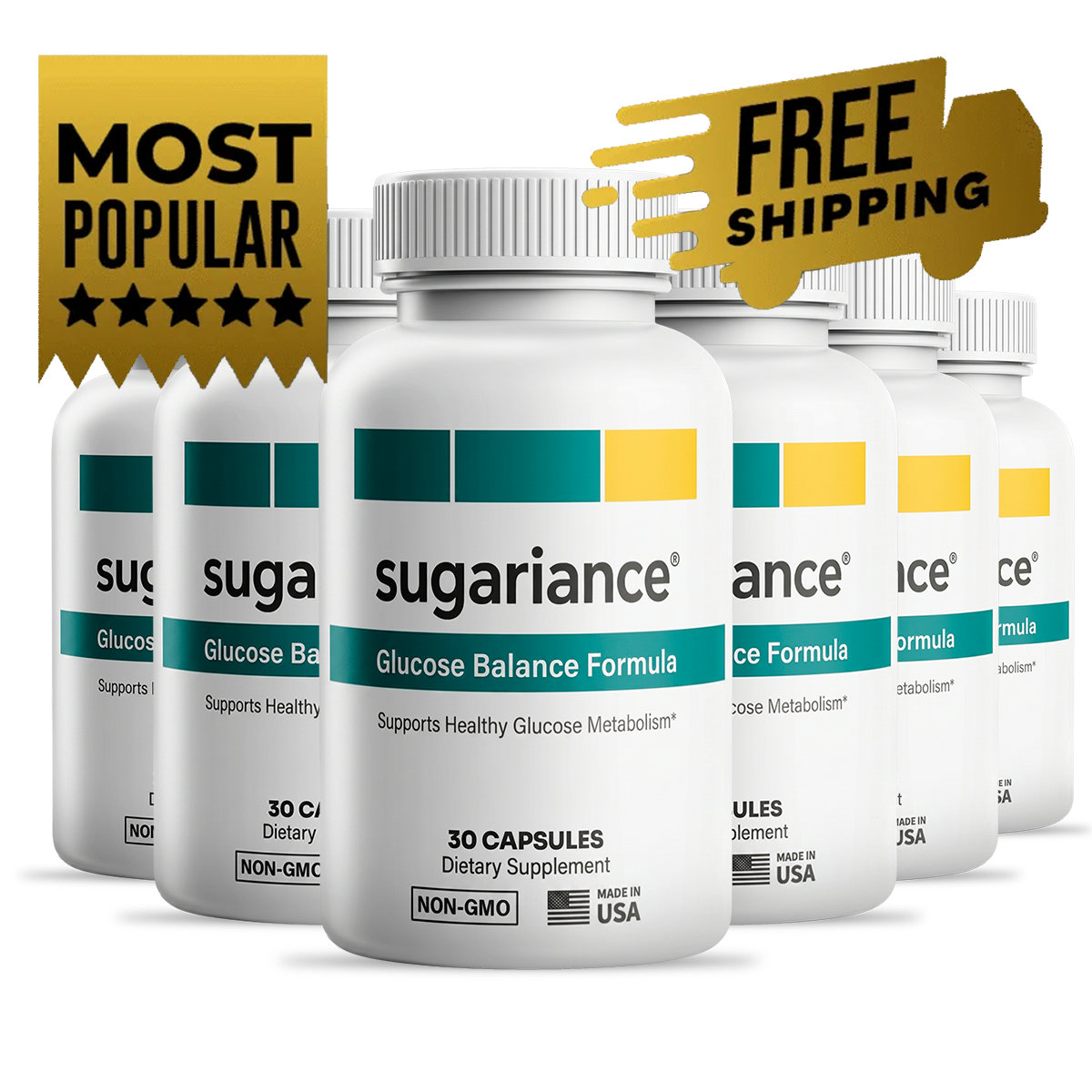 6 Bottles of Sugariance natural metabolic and daily blood sugar wellness formula